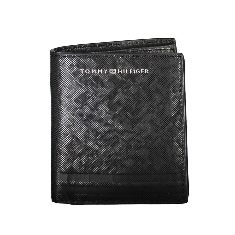 Tommy Hilfiger Schwarzes Leder Portemonnaie für Herren