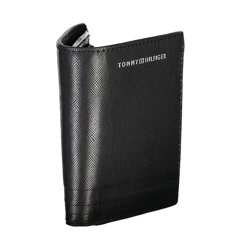 Tommy Hilfiger Schwarzes Leder Portemonnaie für Herren