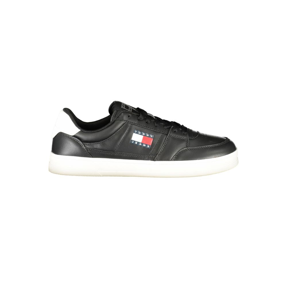 Tommy Hilfiger Men's Black Leather Sneakers
