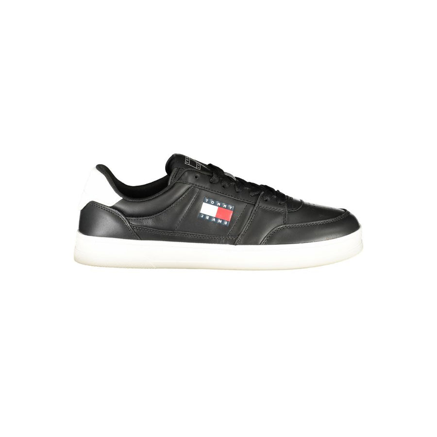 Tommy Hilfiger Men's Black Leather Sneakers