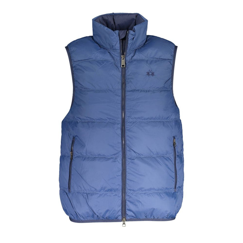 La Martina Ärmellose Polyamid-Jacke in Blau
