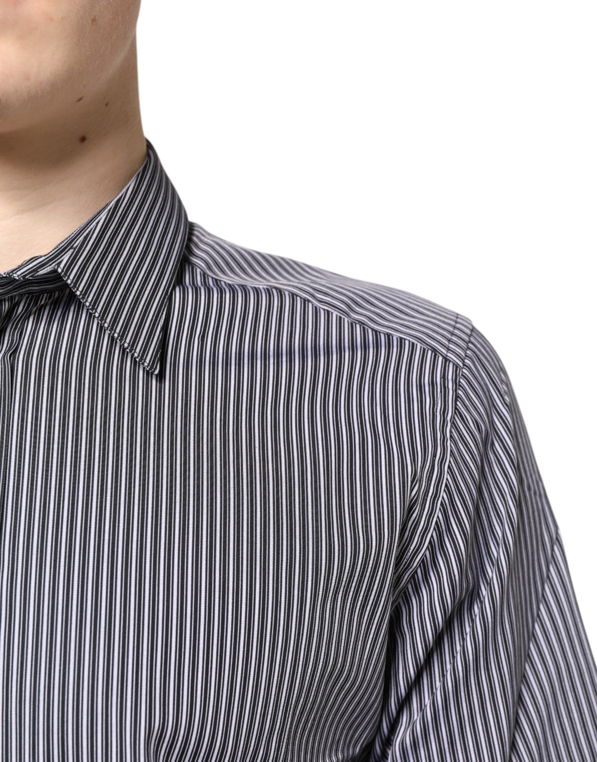 Dolce & Gabbana Black and White Striped GOLD Shirt