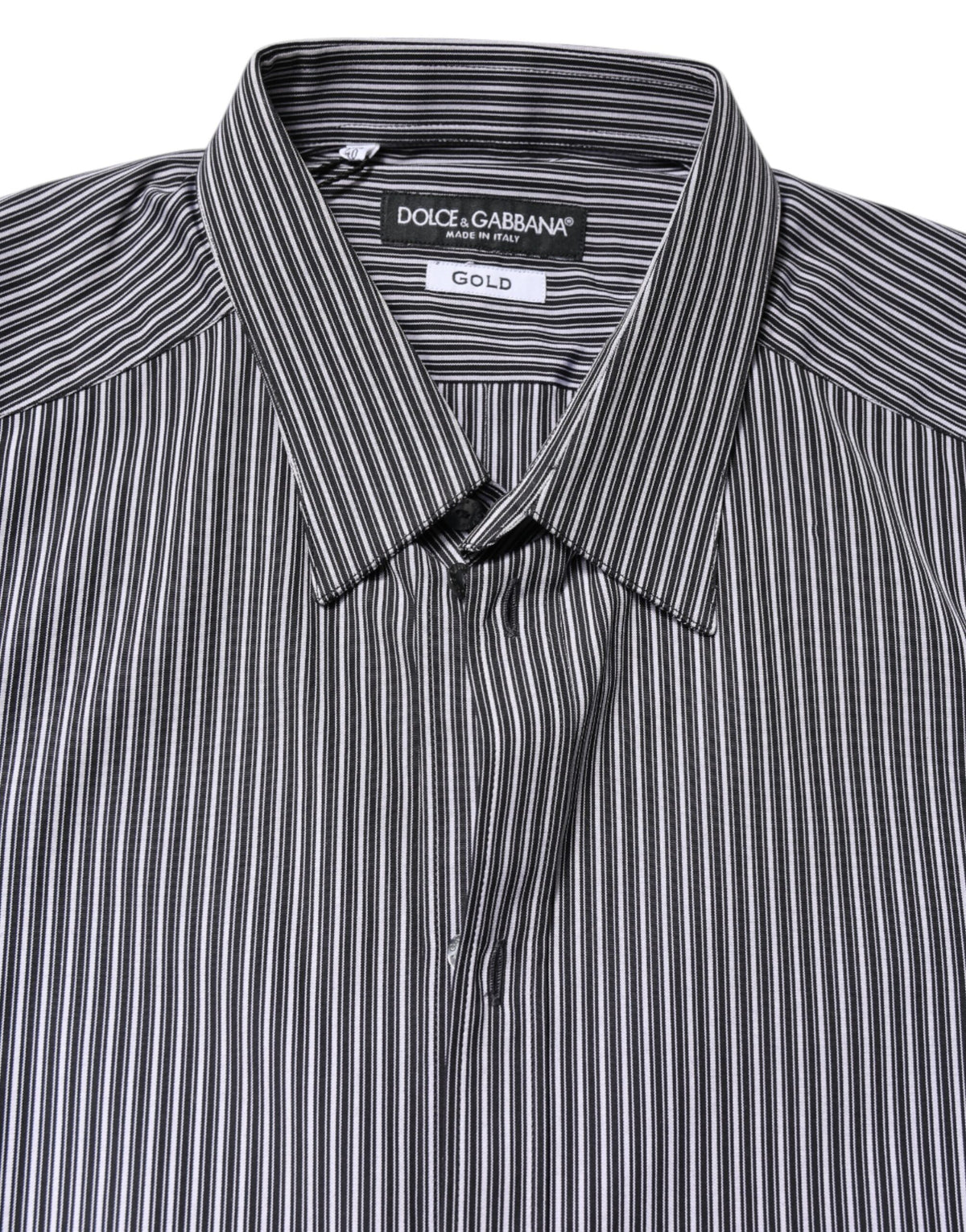 Dolce & Gabbana Black and White Striped GOLD Shirt