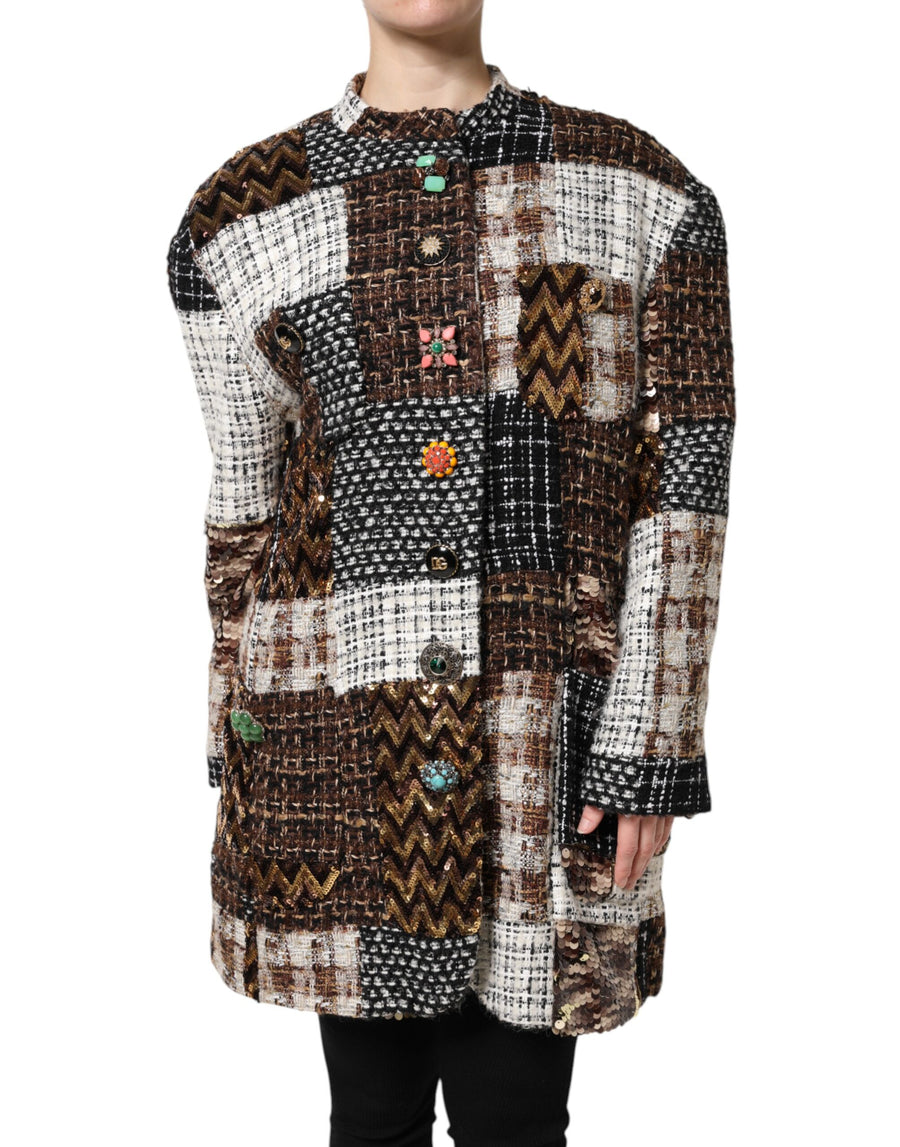 Dolce & Gabbana Multicolor Patchwork Button-Up Jacket