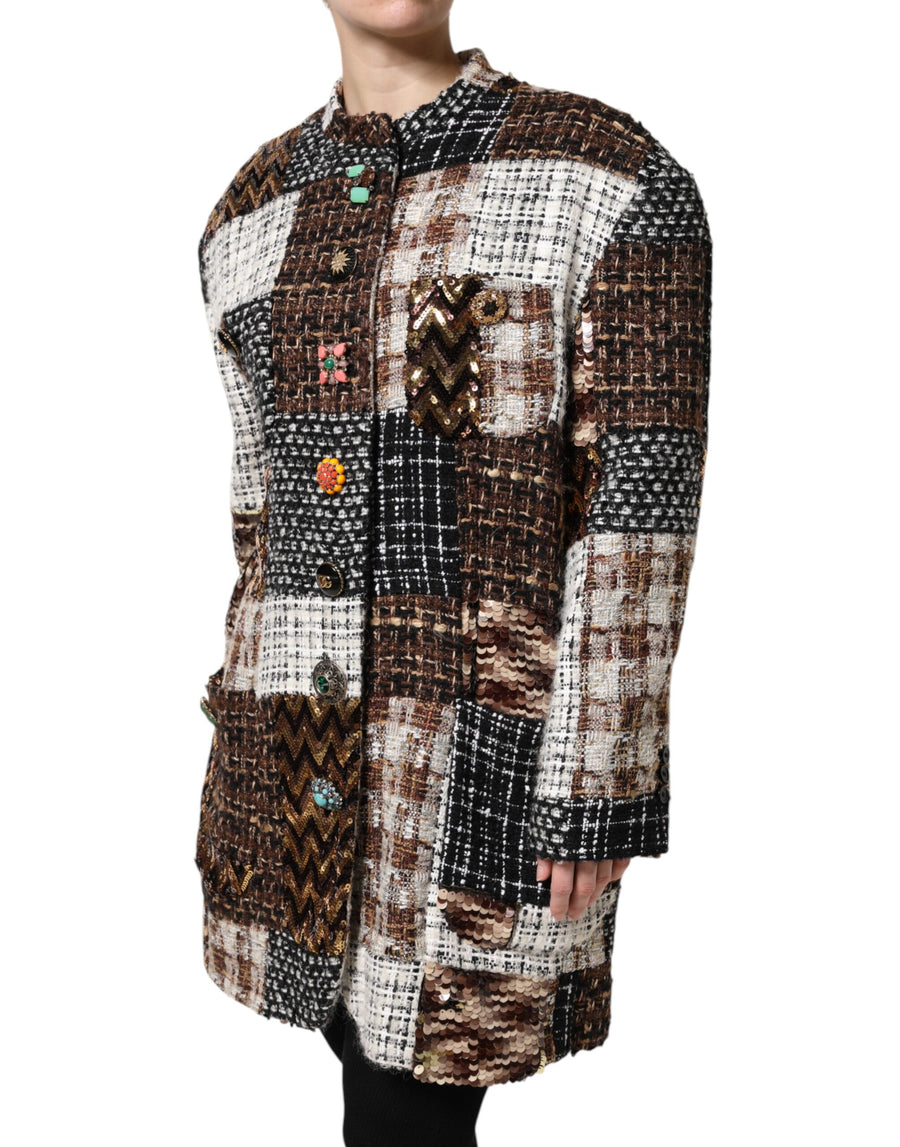 Dolce & Gabbana Multicolor Patchwork Button-Up Jacket