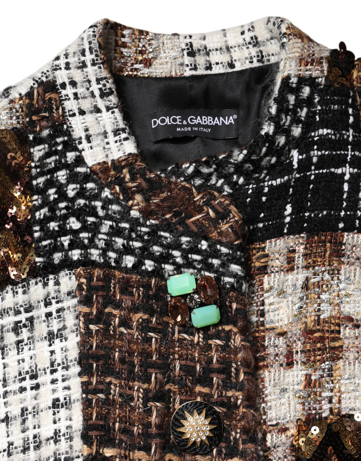 Dolce & Gabbana Multicolor Patchwork Button-Up Jacket