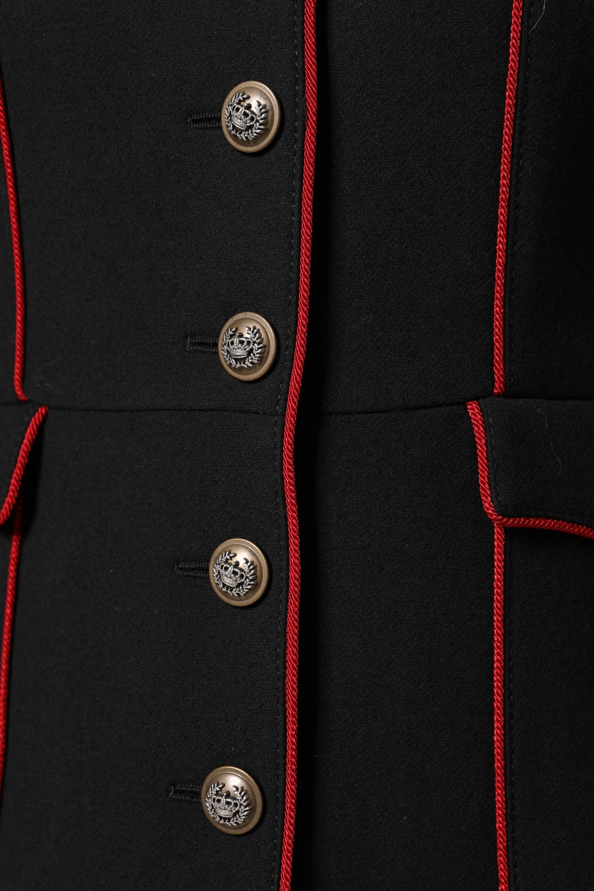 Dolce & Gabbana Black Single-Breasted Wool Trench Coat