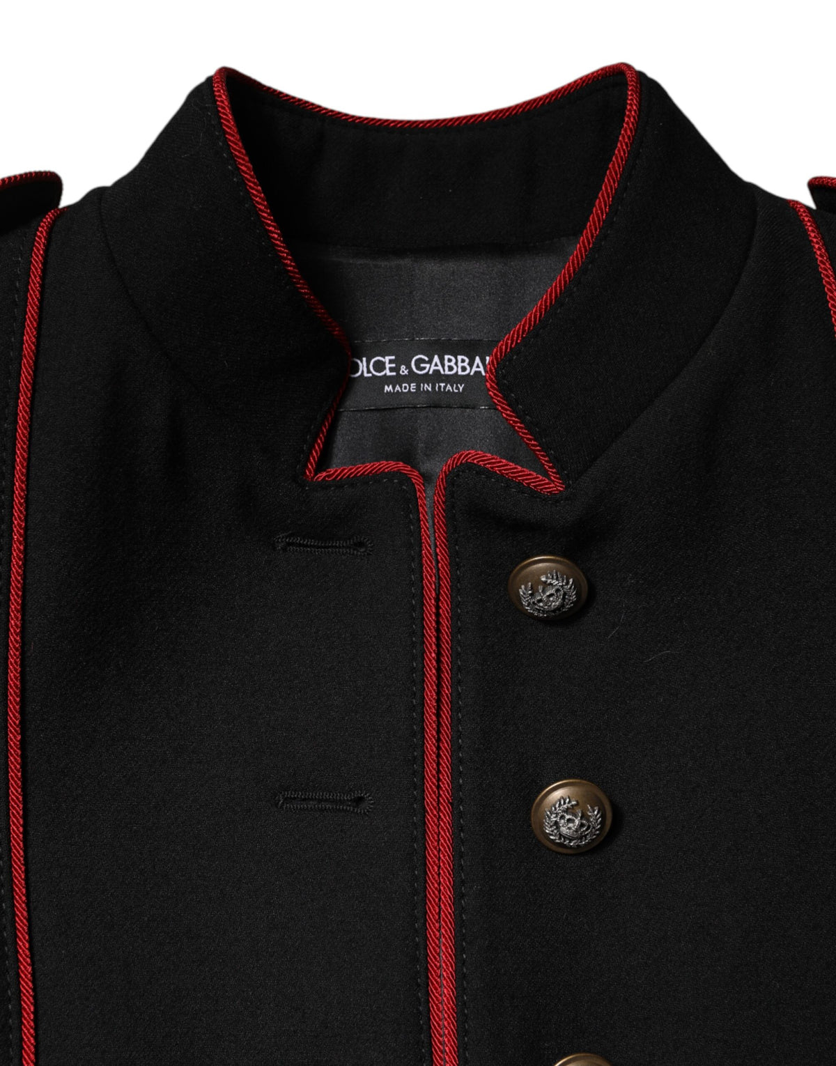 Dolce & Gabbana Black Single-Breasted Wool Trench Coat