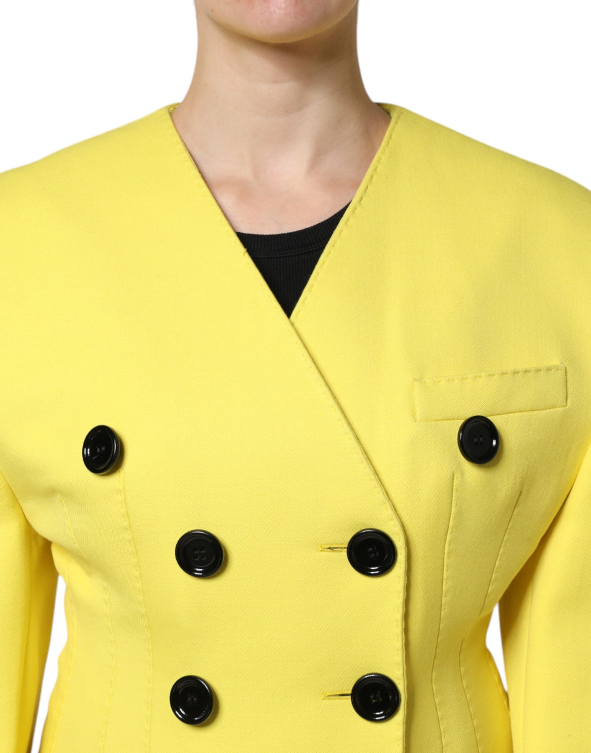 Dolce & Gabbana Yellow Double-Breasted Trench Coat Jacket