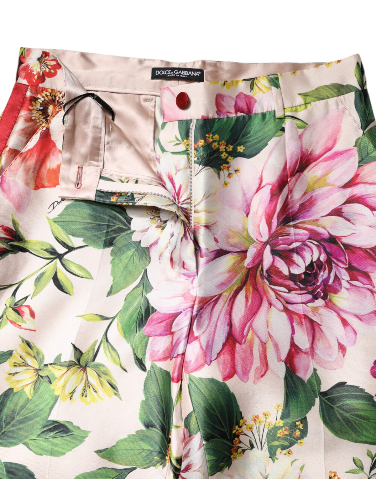 Dolce & Gabbana Multicolor Floral High Waist Straight Trousers