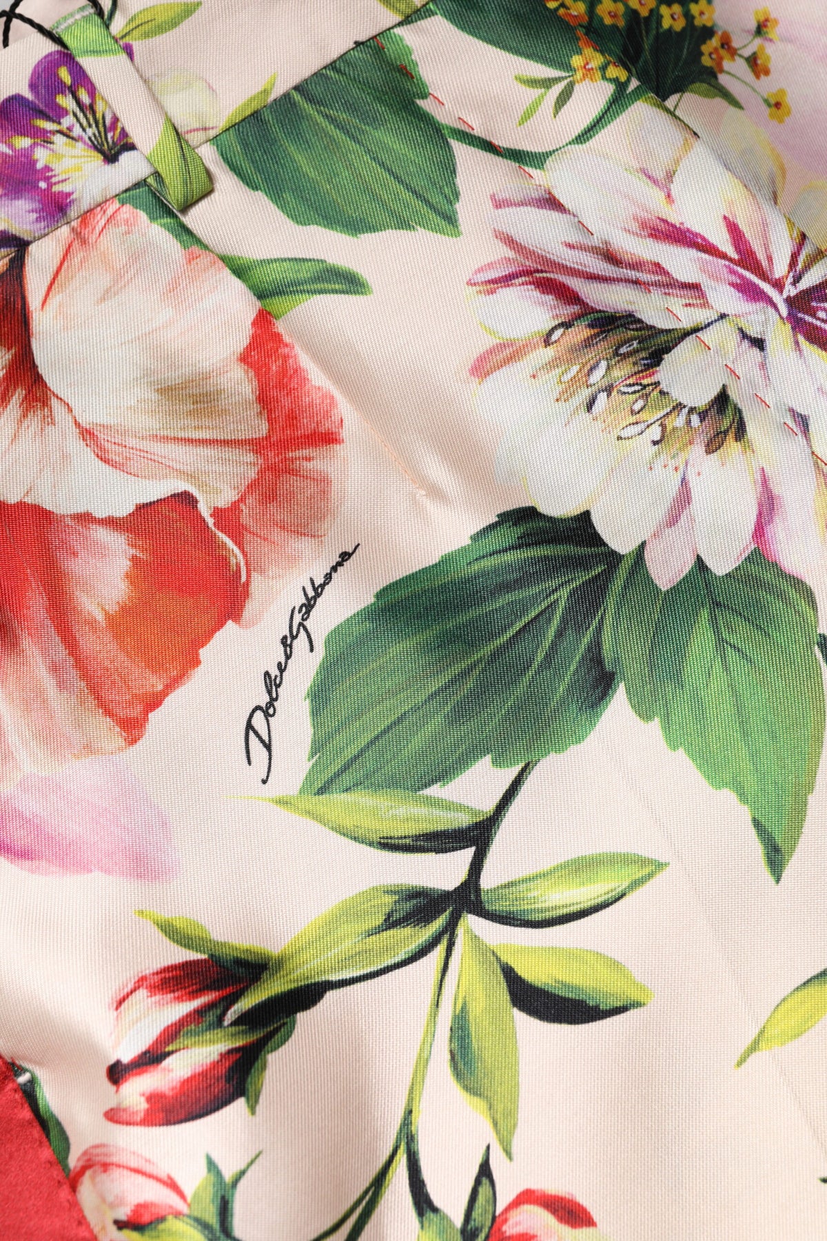 Dolce & Gabbana Multicolor Floral High Waist Straight Trousers