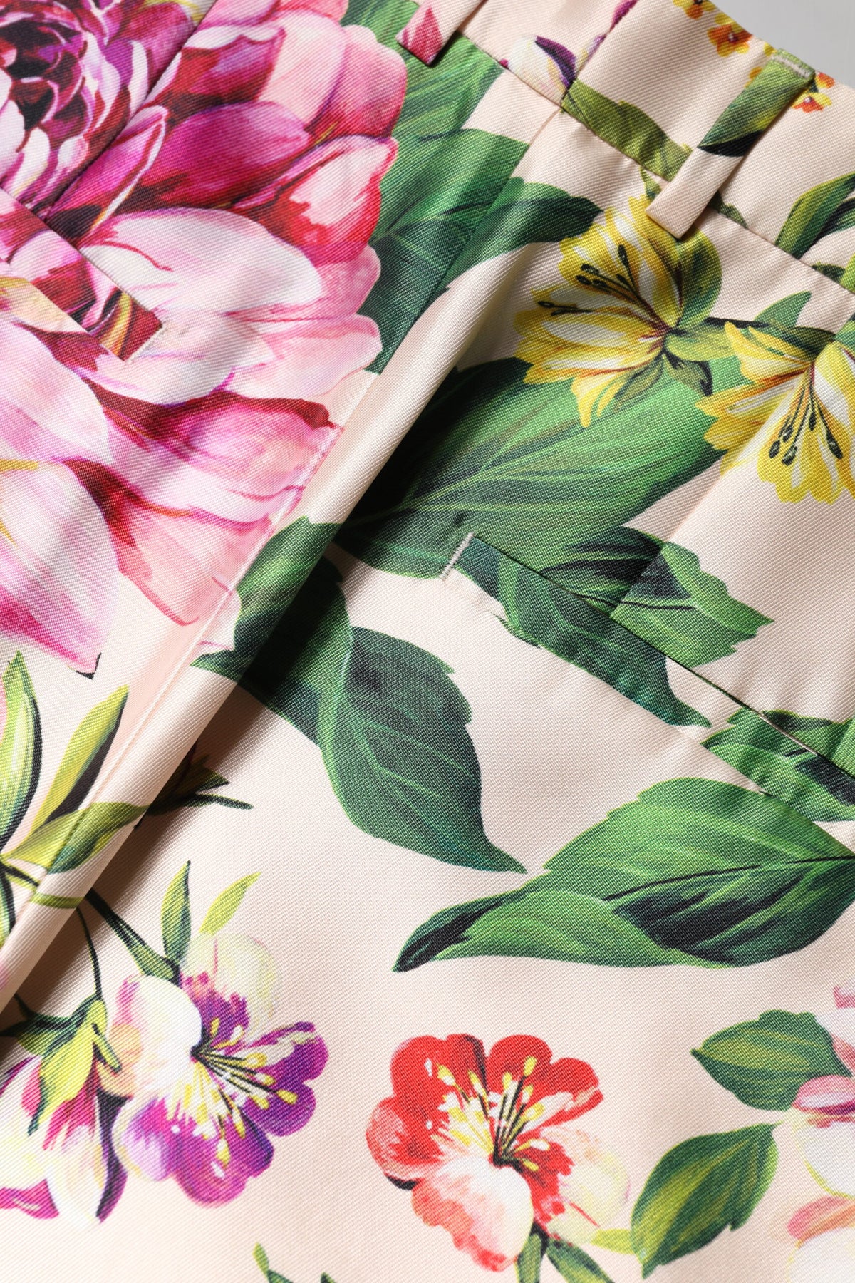 Dolce & Gabbana Multicolor Floral High Waist Straight Trousers