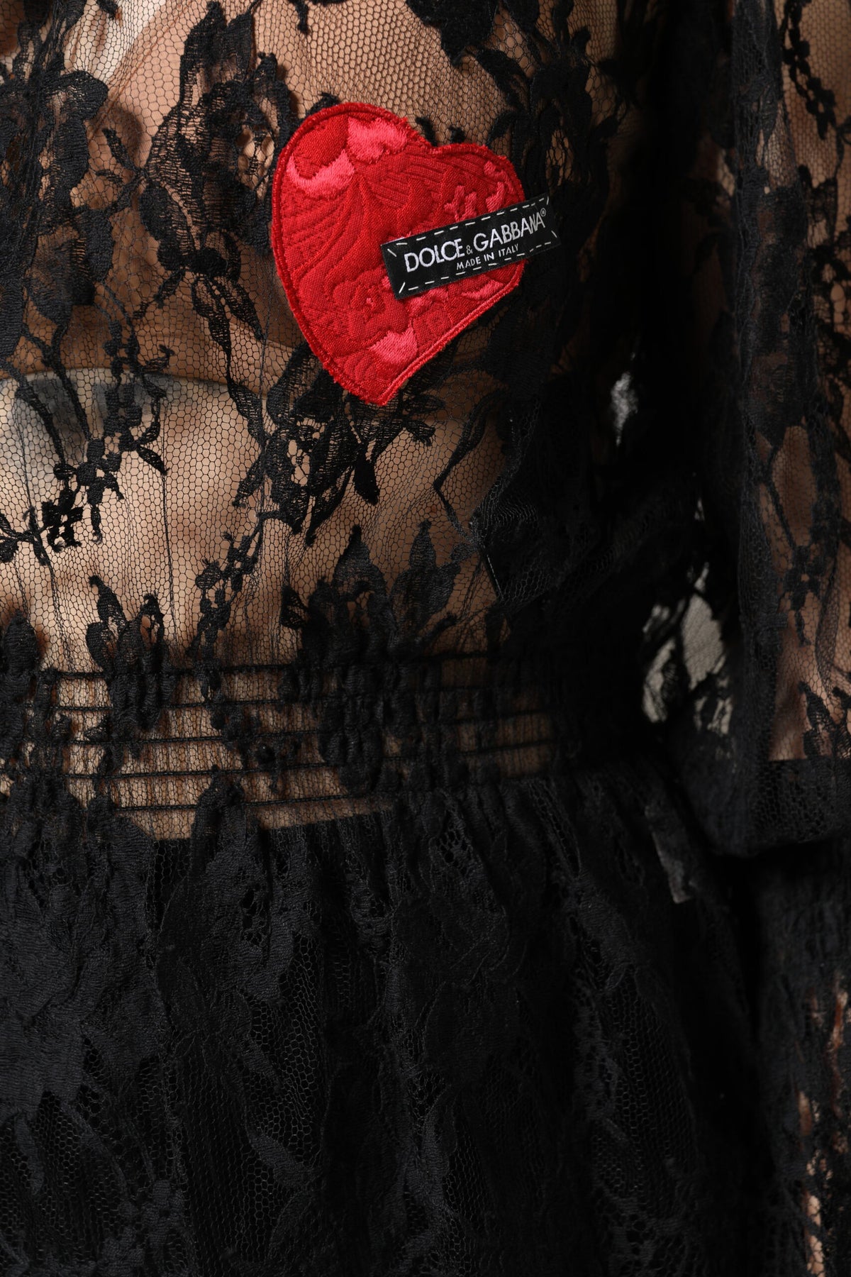 Dolce & Gabbana Women's Black Cotton Floral Lace Blouse Top