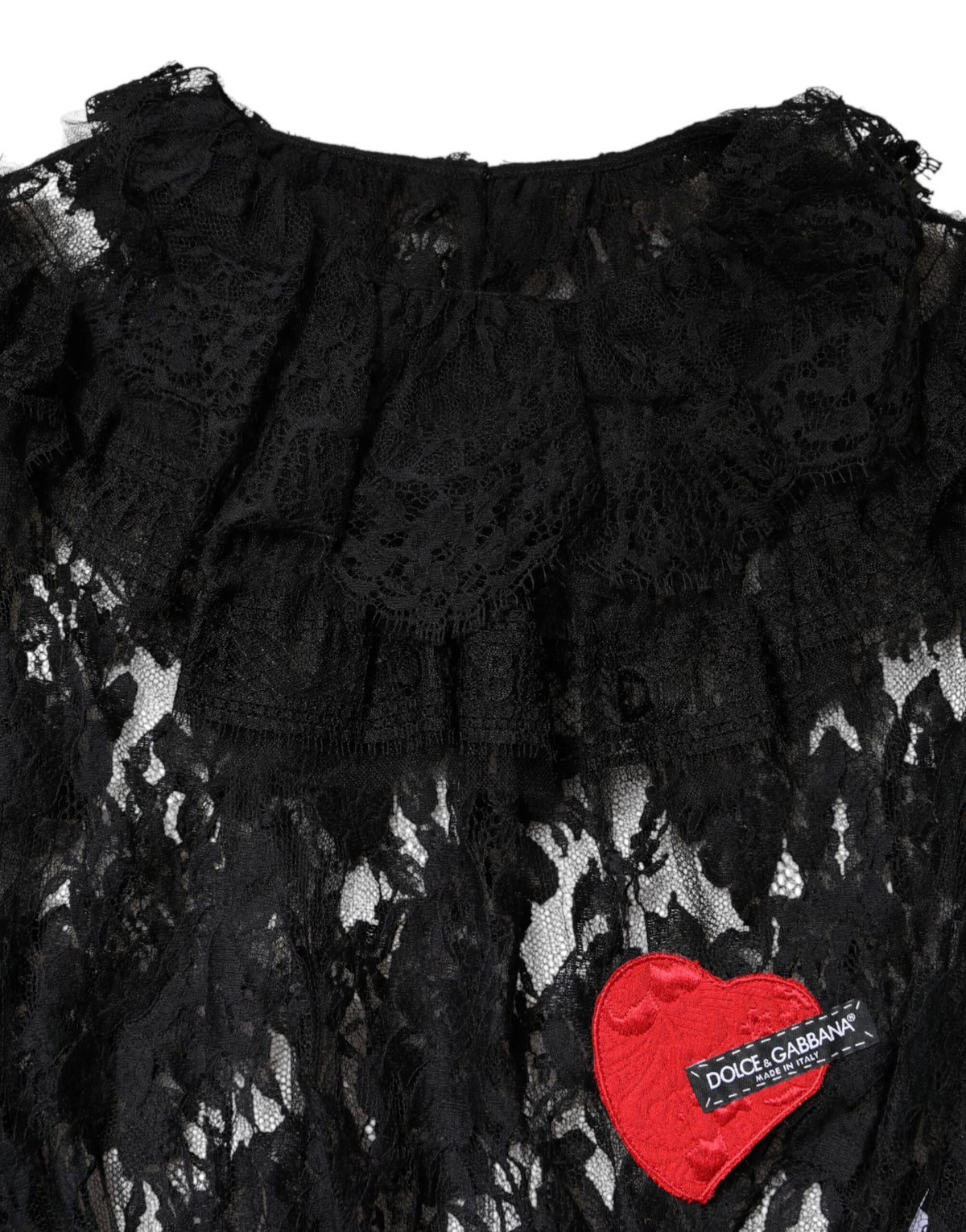Dolce & Gabbana Women's Black Cotton Floral Lace Blouse Top