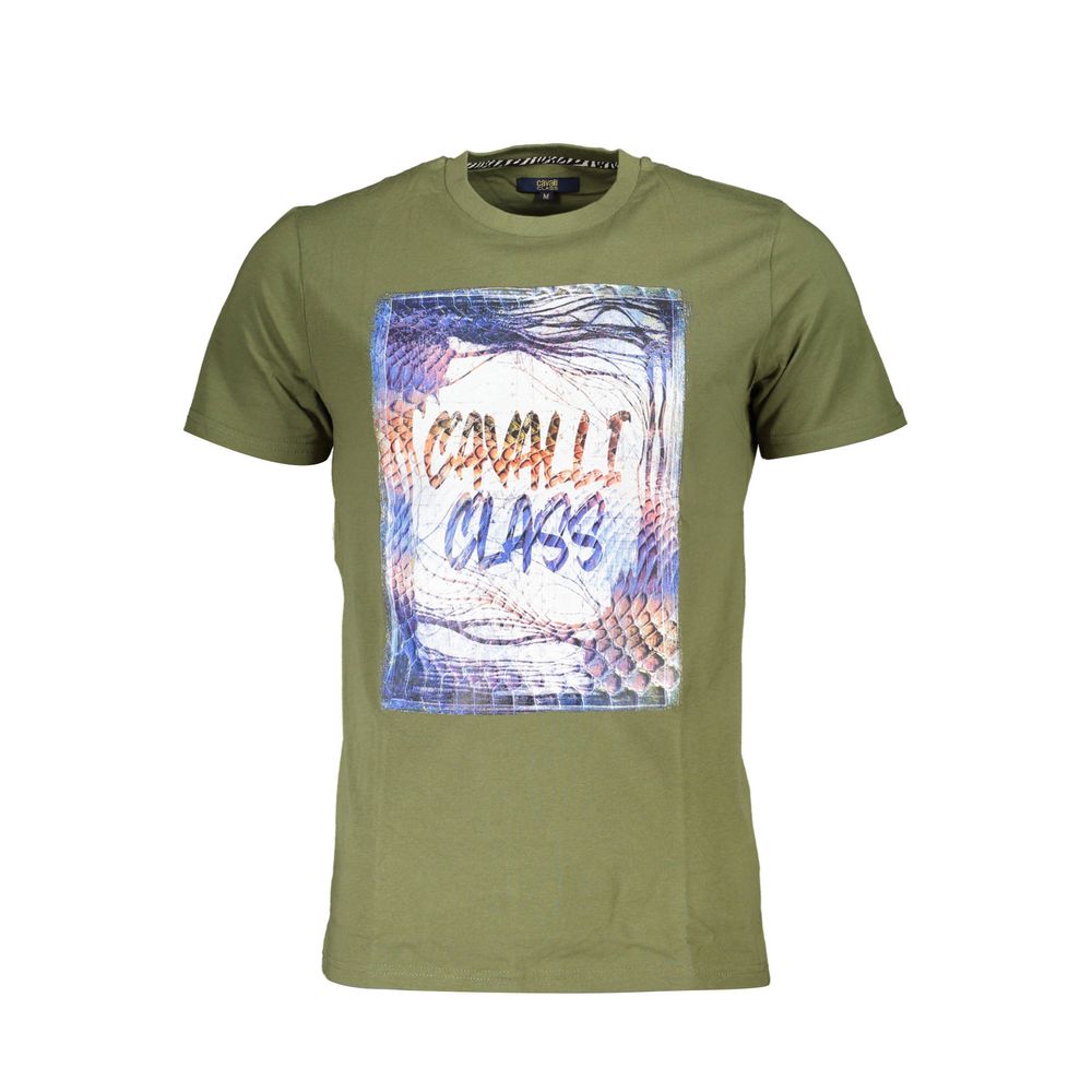 Cavalli Class Men's Green Cotton T-Shirt