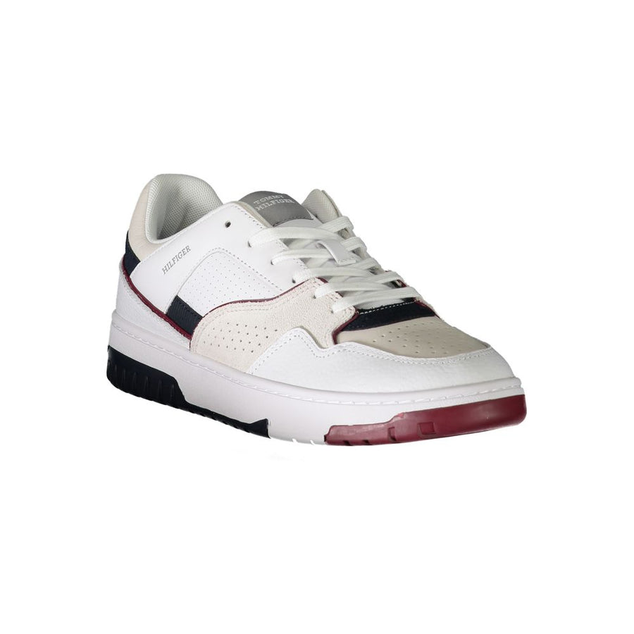 Tommy Hilfiger White Polyurethane Men's Sneakers