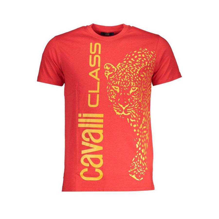Men's Cavalli Class Red Cotton T-Shirt