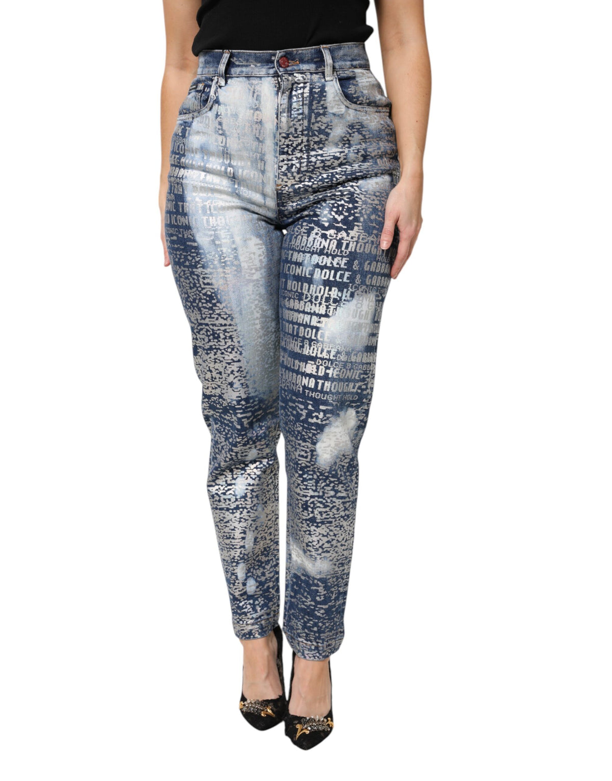 Dolce & Gabbana Blue Washed High-Waist Denim Jeans