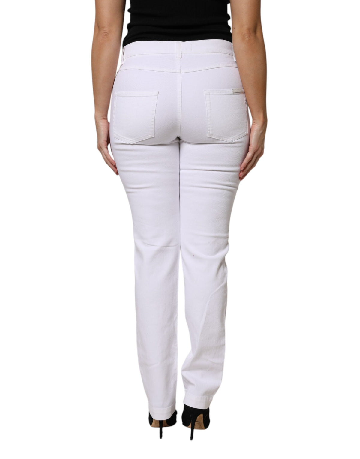 Dolce & Gabbana White Floral Sequin GIRLY Denim Jeans