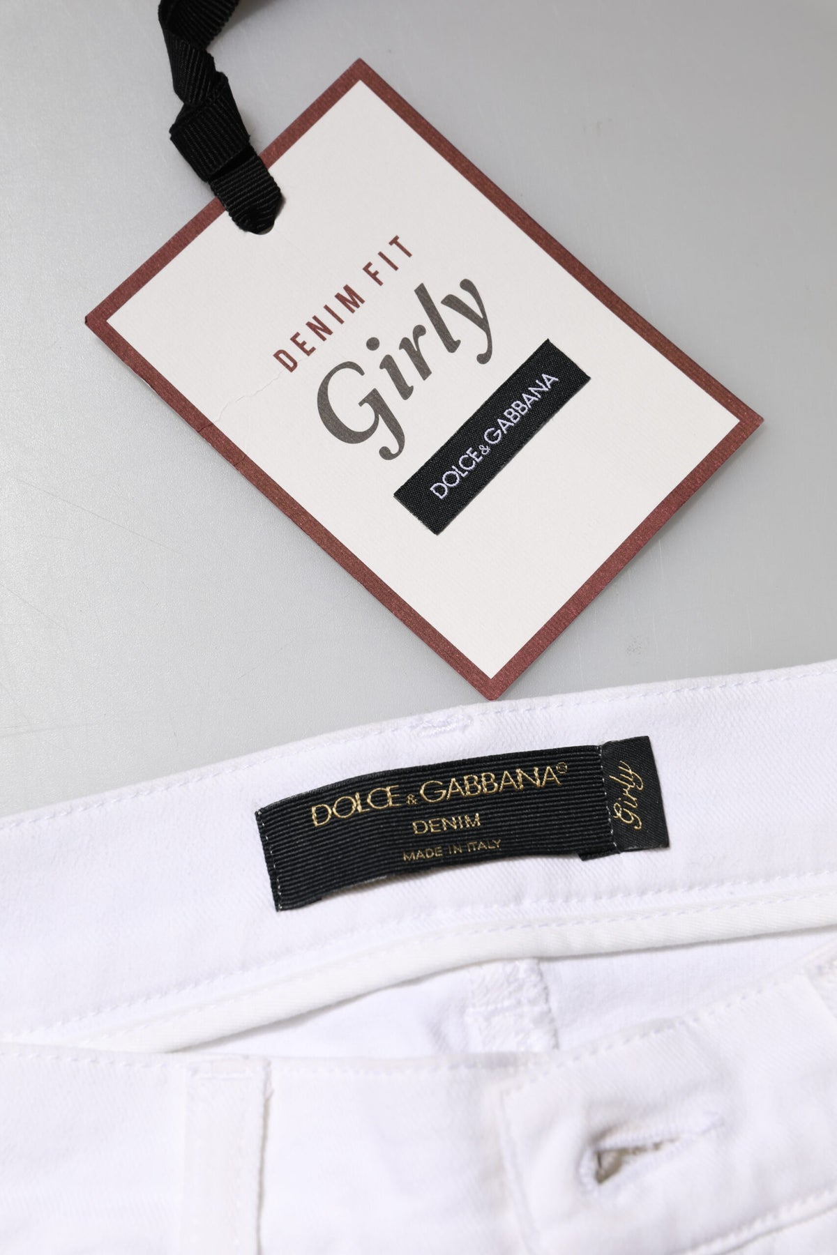 Dolce & Gabbana White Floral Sequin GIRLY Denim Jeans