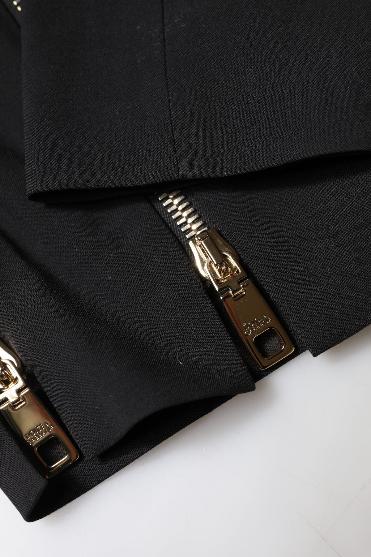 Dolce & Gabbana Black High-Waist Wool Trousers with Zipper