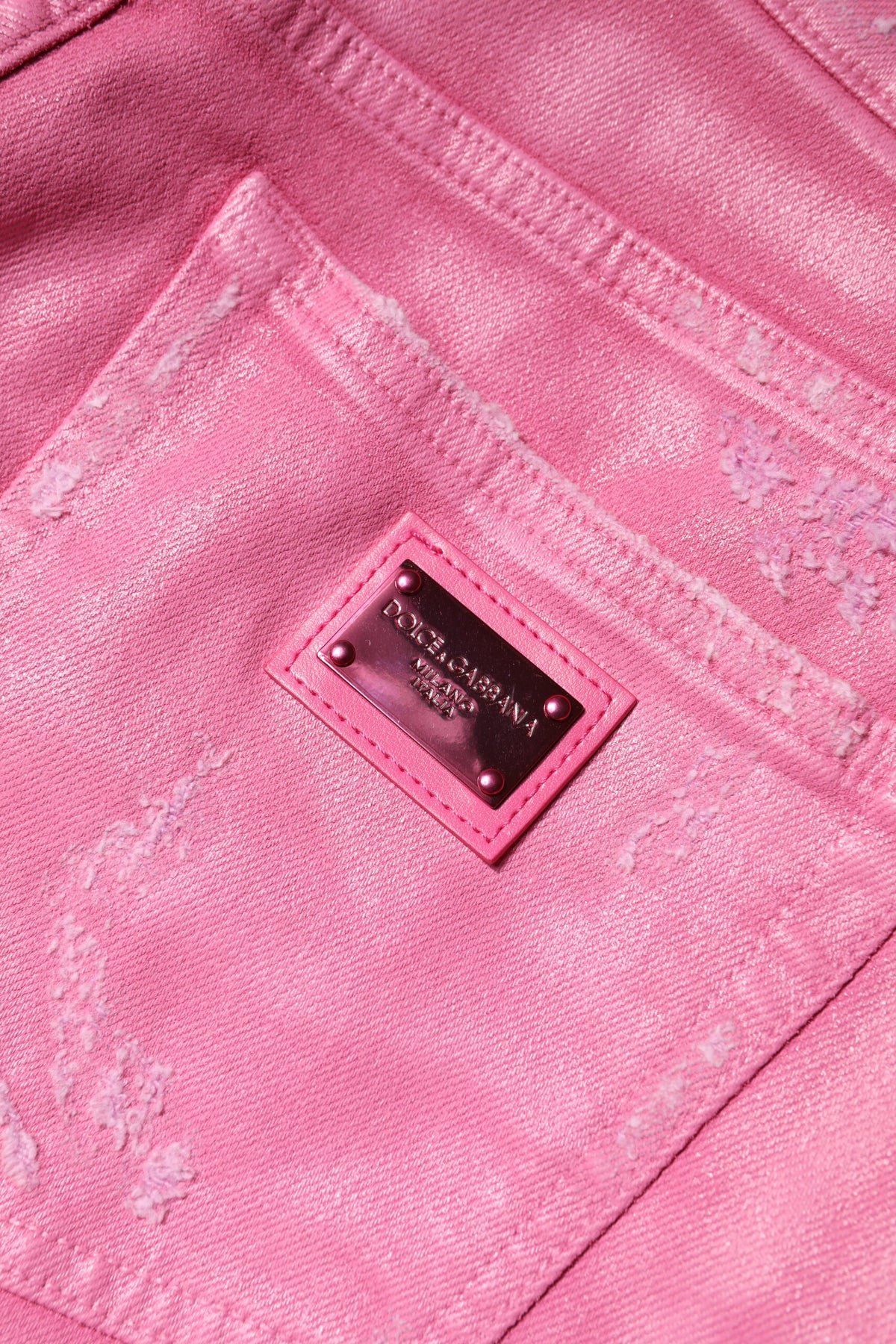 Dolce & Gabbana Pink distressed mid-rise denim jeans