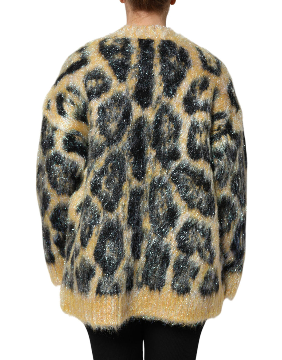 Dolce & Gabbana Multicolor Leopard Mohair Rundhalspullover