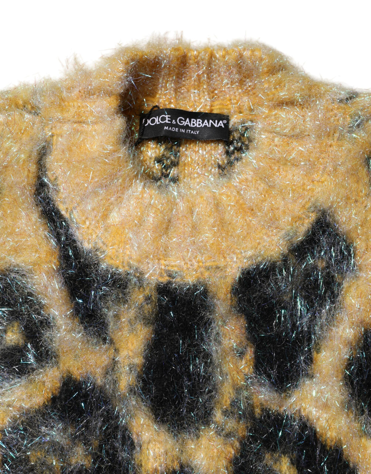 Dolce & Gabbana Multicolor Leopard Mohair Rundhalspullover