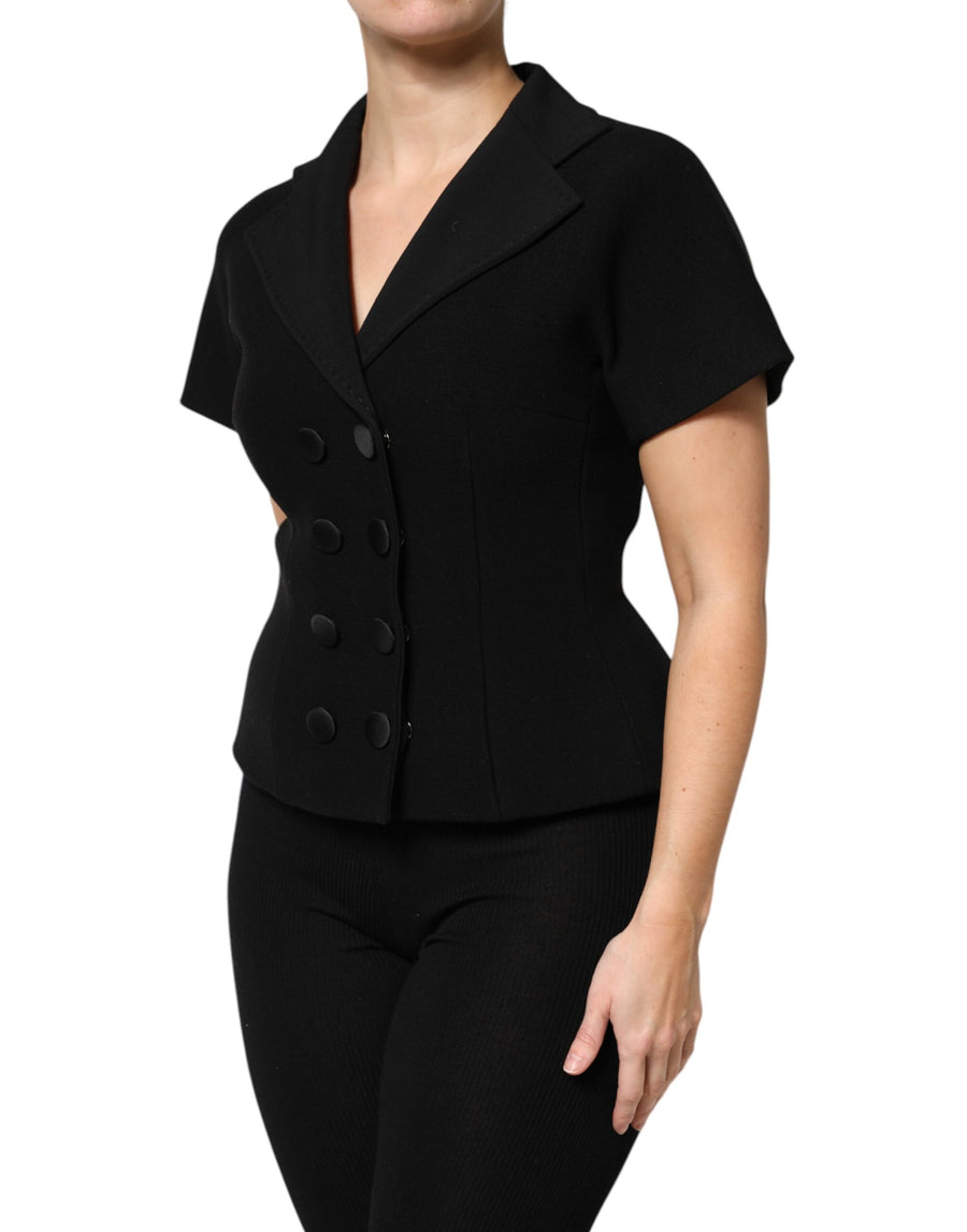 Dolce & Gabbana Black Wool Double Breasted Jacket