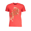 Cavalli Class Rotes Baumwoll-T-Shirt für Herren
