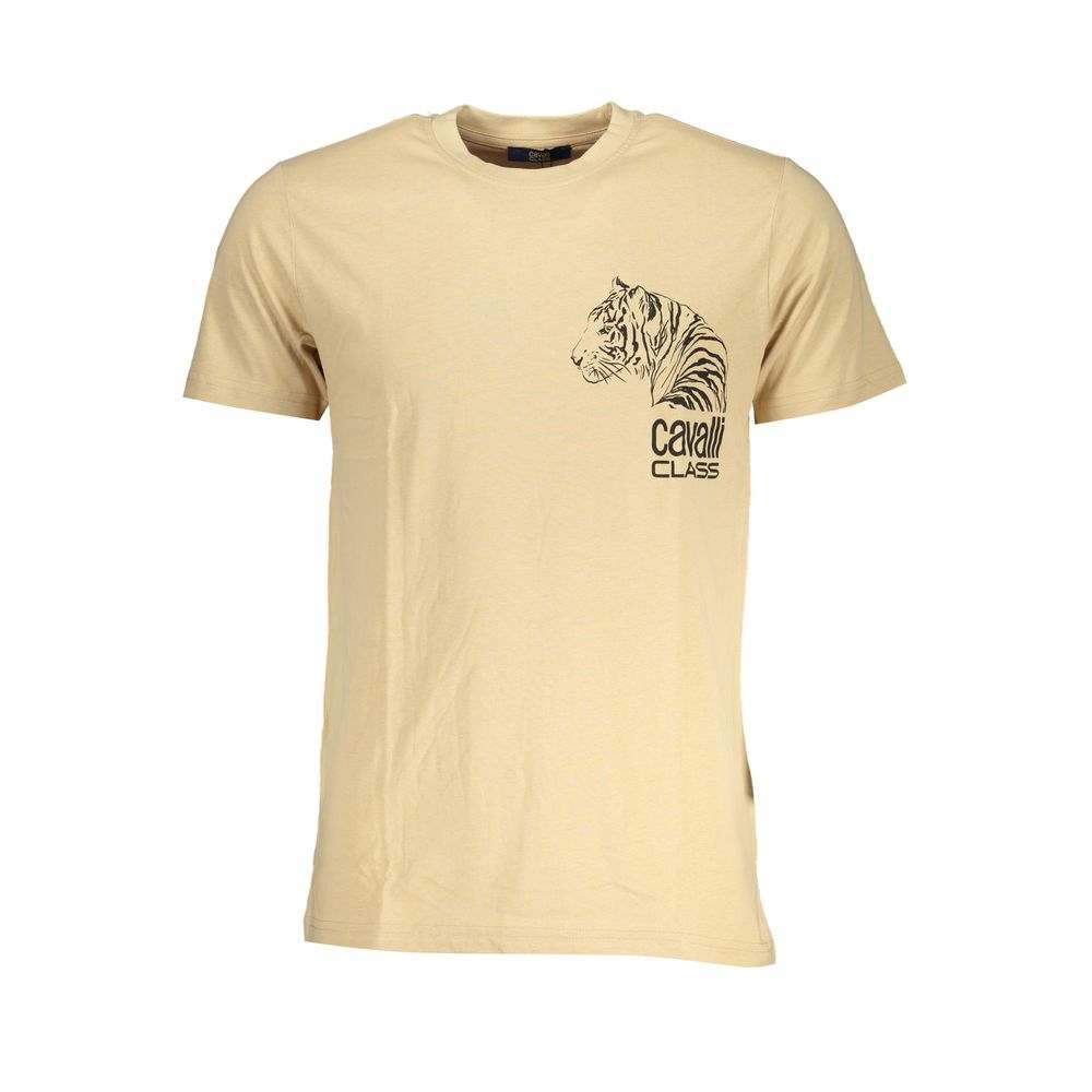Cavalli Class Men's Beige Cotton T-Shirt