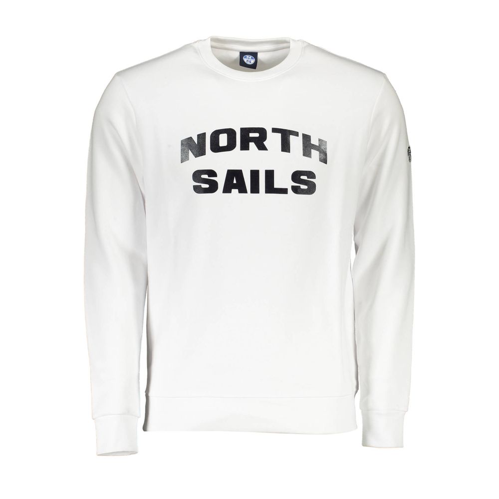 North Sails Bianco Baumwoll-Sweatshirt für Herren