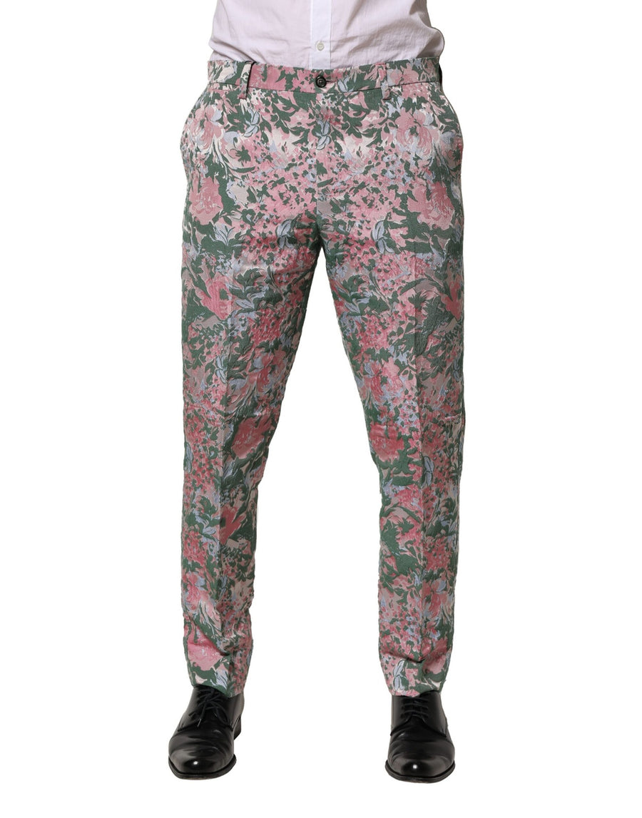 Dolce & Gabbana Multicolor Floral Jacquard Trousers