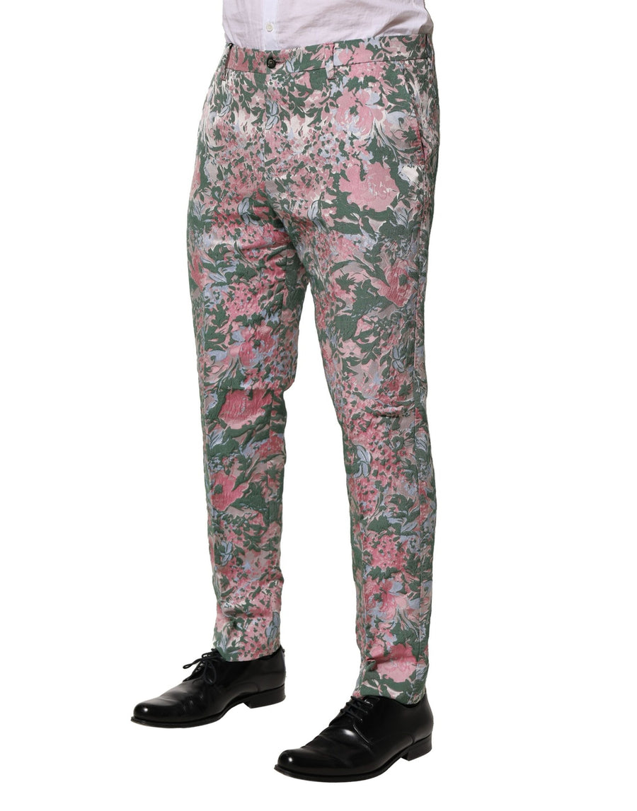 Dolce & Gabbana Multicolor Floral Jacquard Trousers