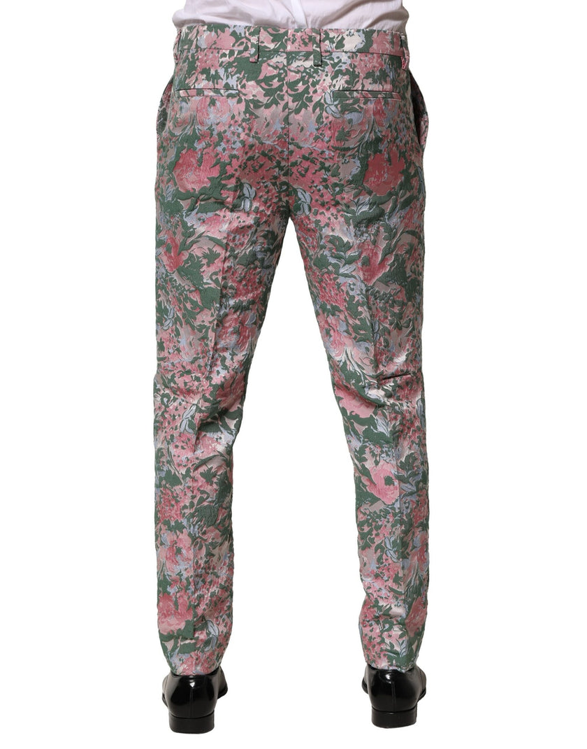 Dolce & Gabbana mehrfarbige Jacquardhose mit Blumenmuster