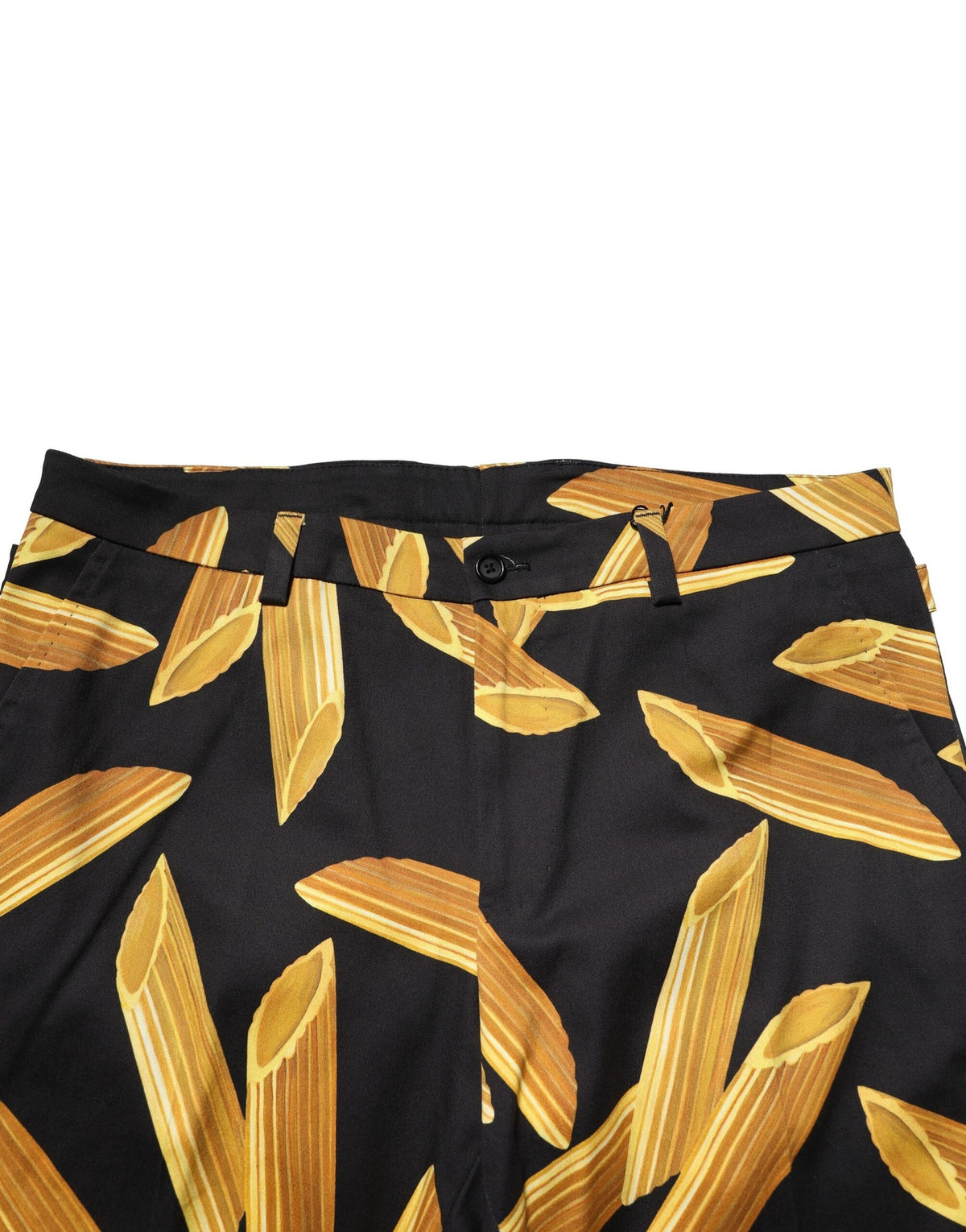 Dolce & Gabbana Black Pasta Print Tapered Men's Trousers