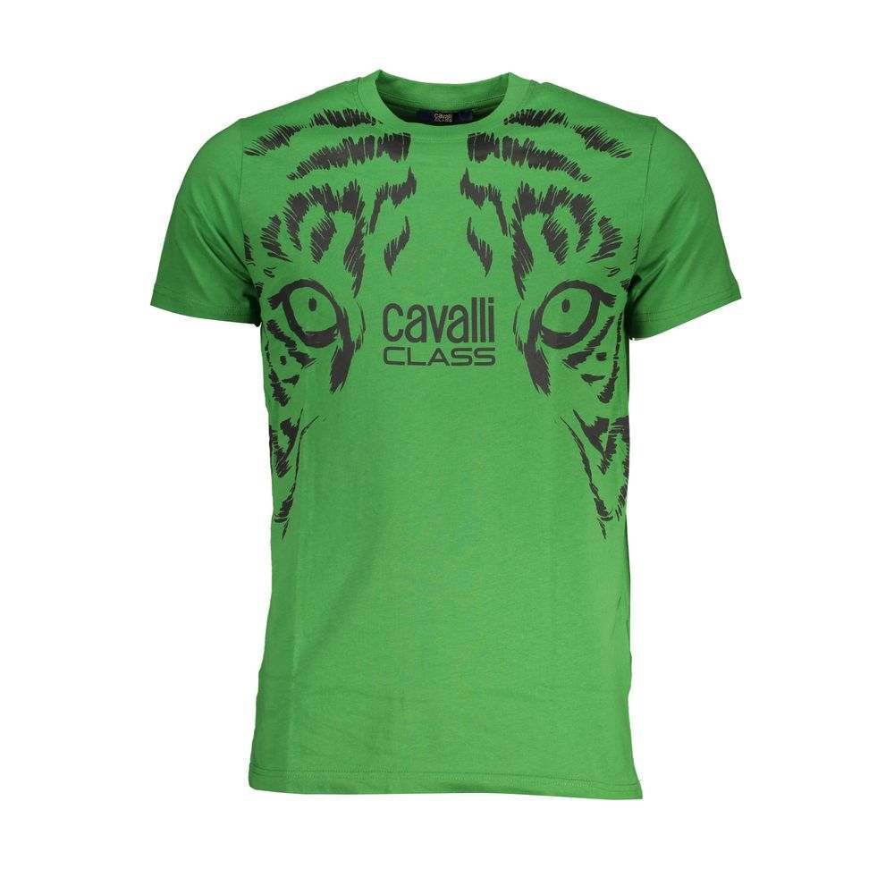 Cavalli Class Men's Green Cotton T-Shirt