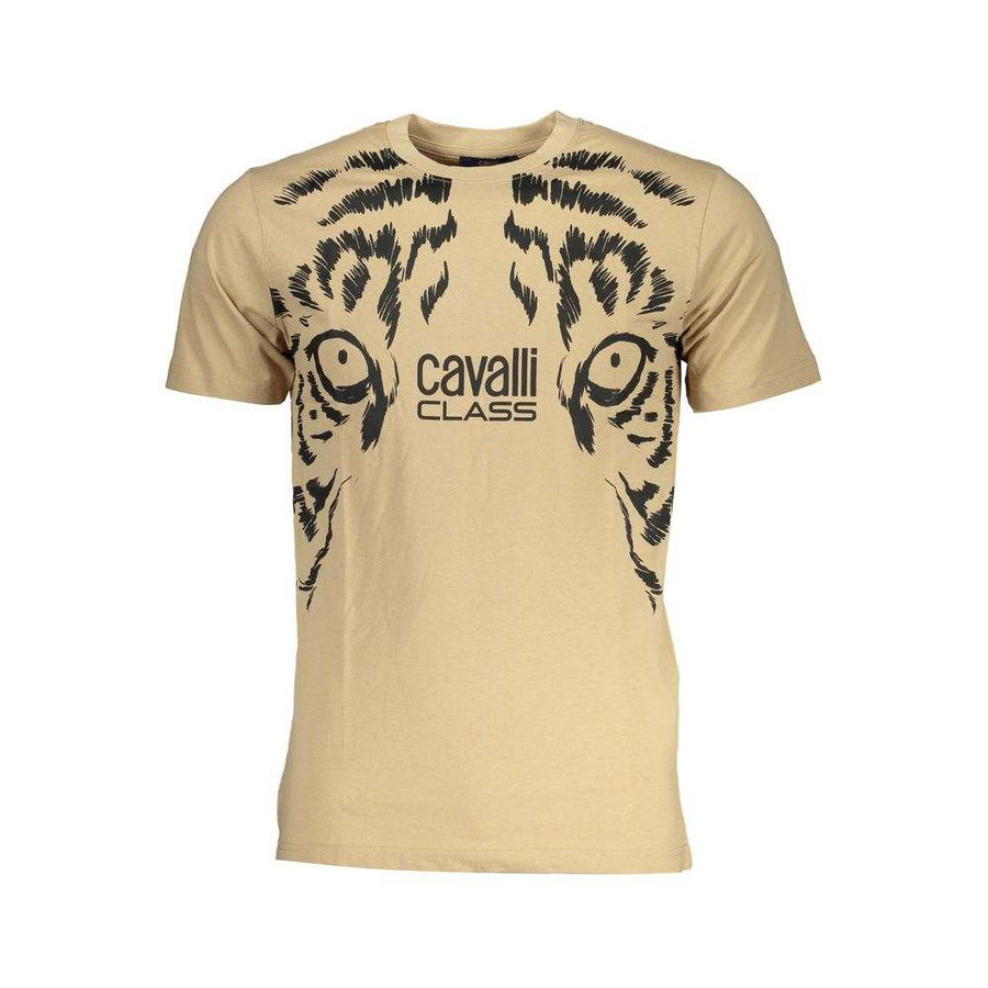 Cavalli Class Men's Beige Cotton T-Shirt