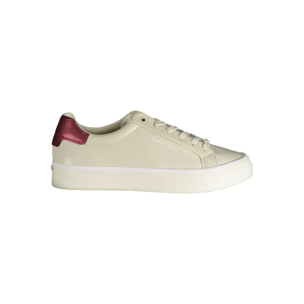 Calvin Klein Beige Genuine Leather Sneaker