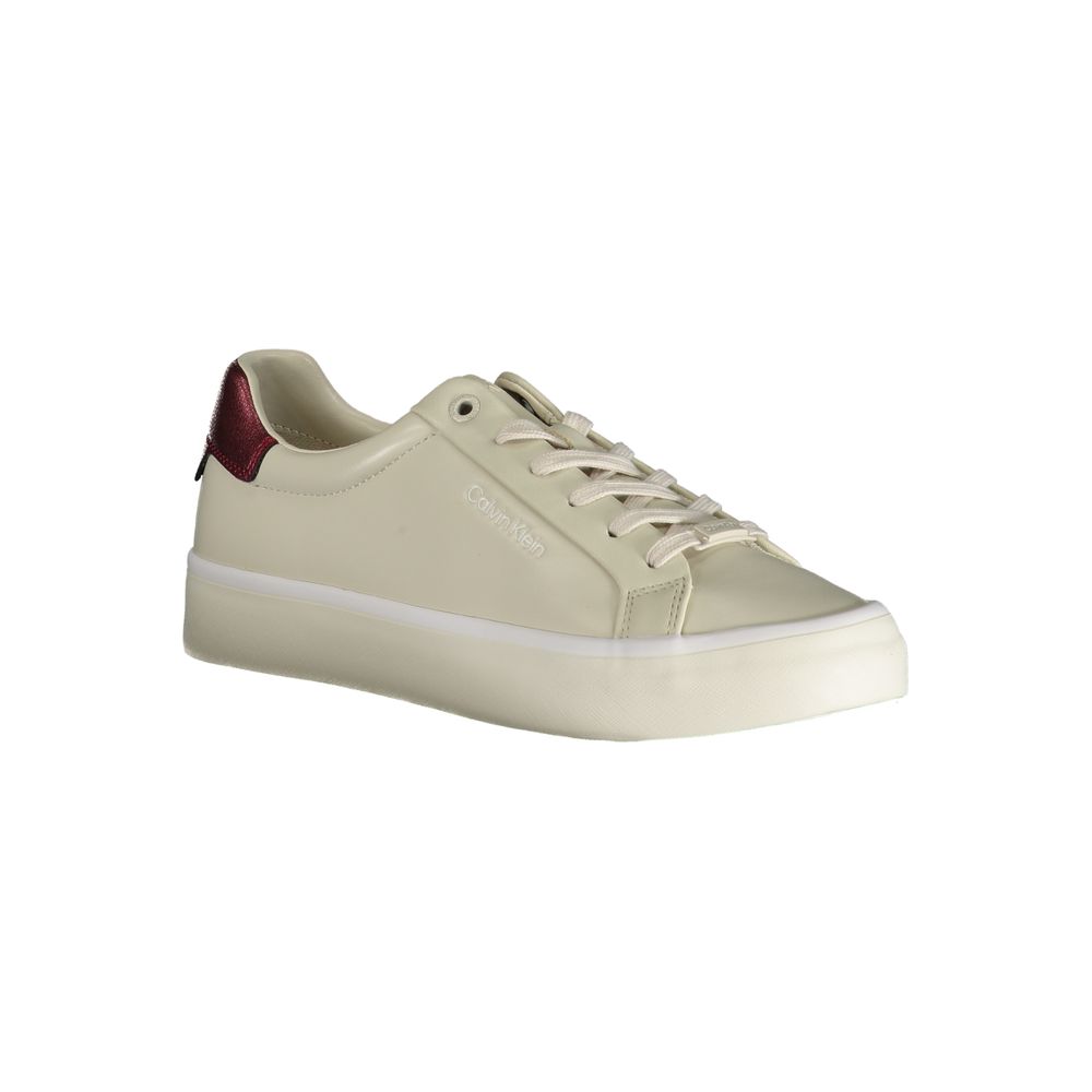 Calvin Klein Beige Genuine Leather Sneaker