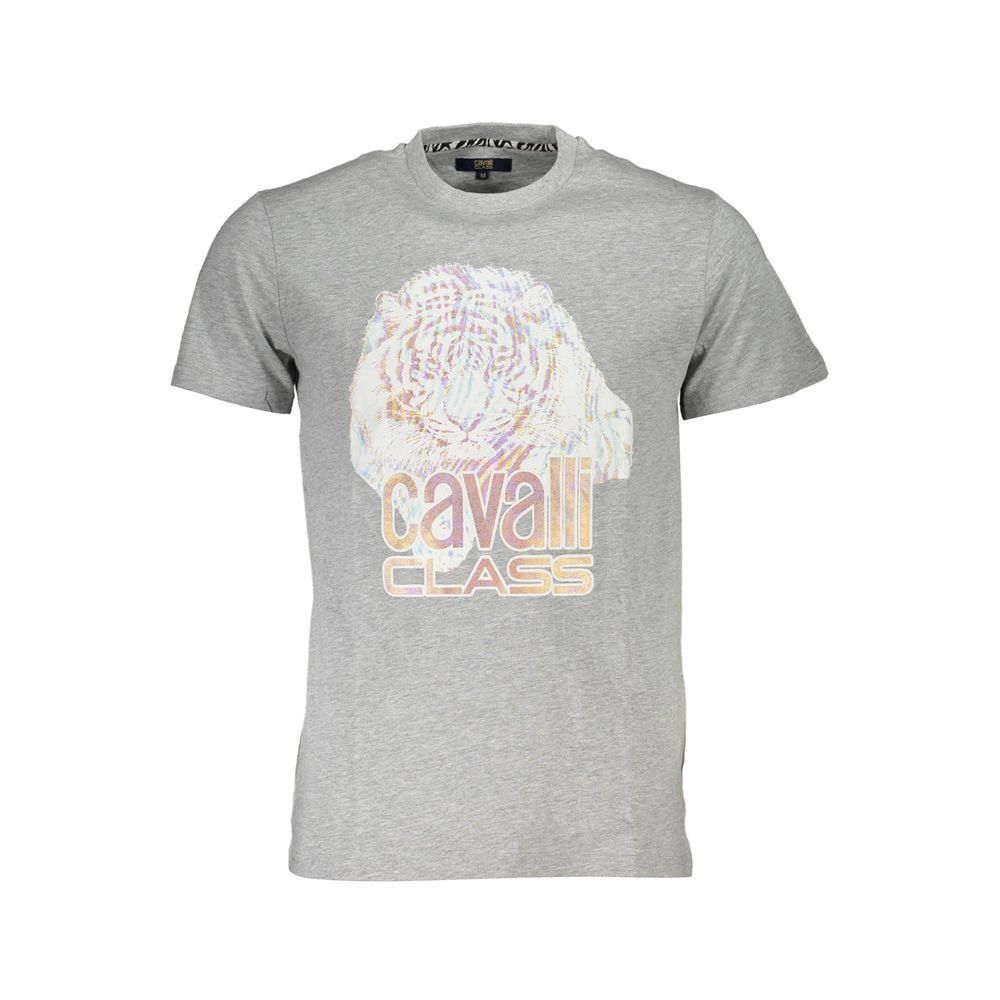 Cavalli Class Men's Grey Cotton T-Shirt