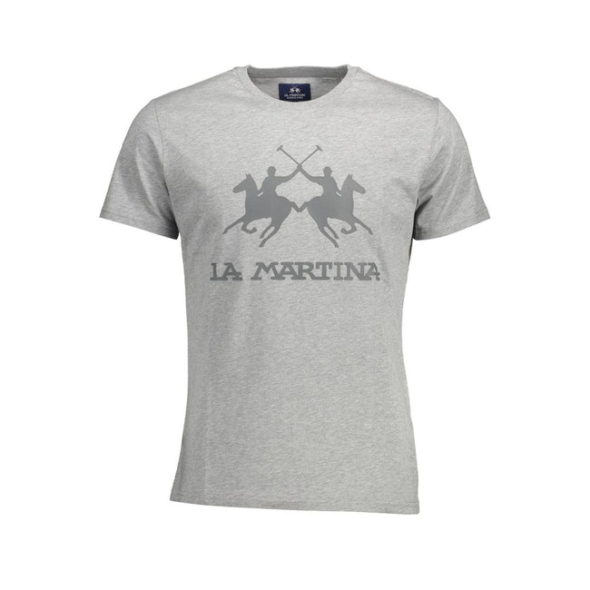 La Martina Grigio Baumwoll-T-Shirt für Herren