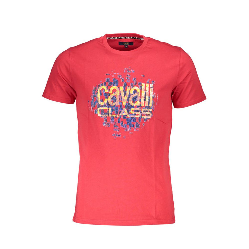 Cavalli Class Rosso Baumwoll-T-Shirt für Herren