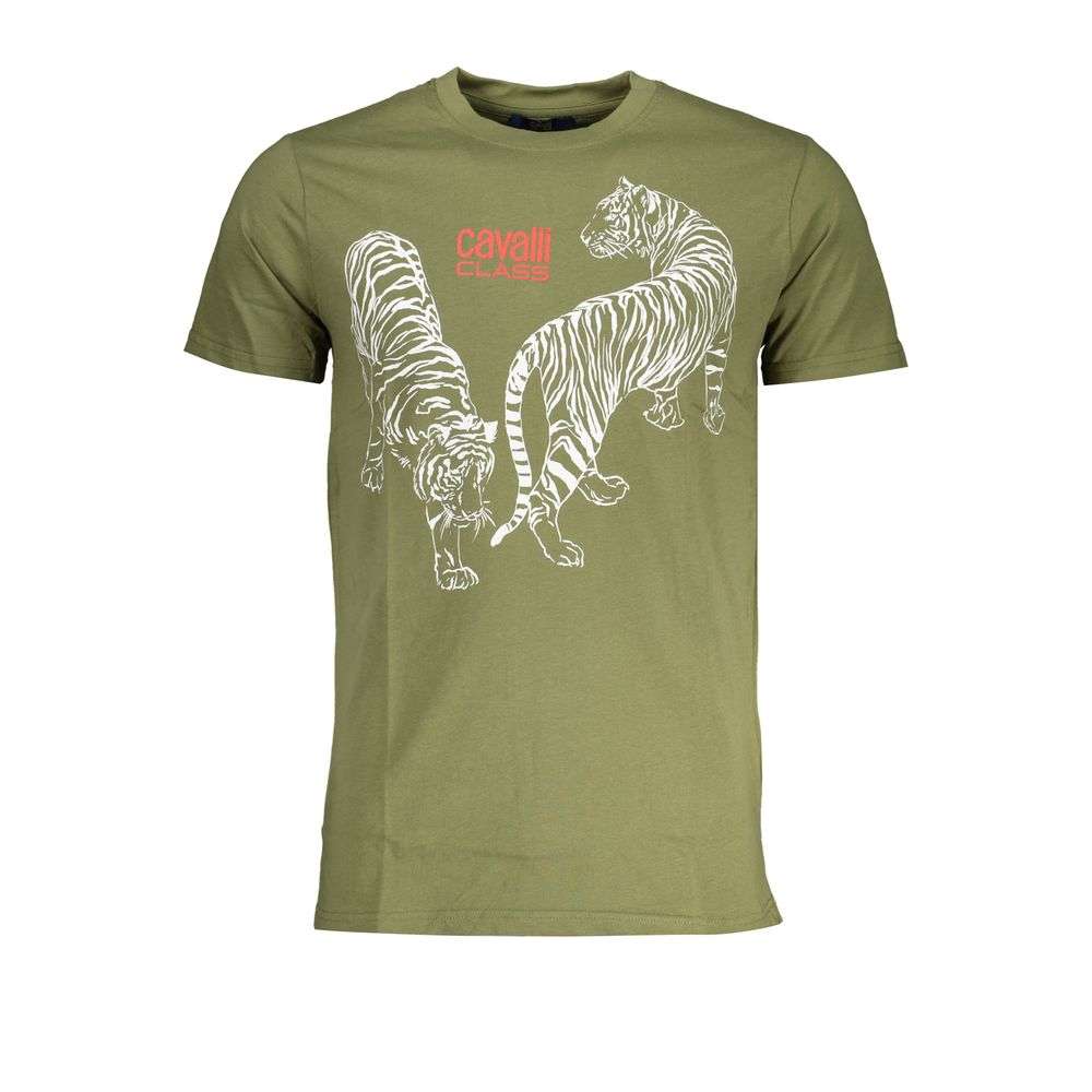 Cavalli Class Men's Green Cotton T-Shirt