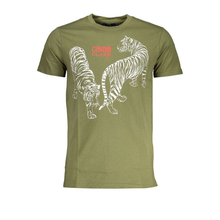 Cavalli Class Men's Green Cotton T-Shirt