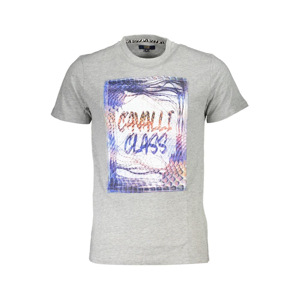 Cavalli Class Men's Grey Cotton T-Shirt