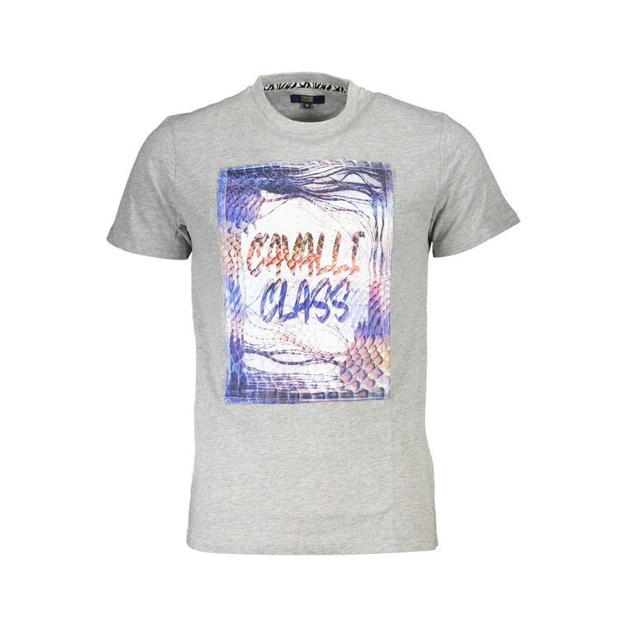 Cavalli Class Men's Grey Cotton T-Shirt