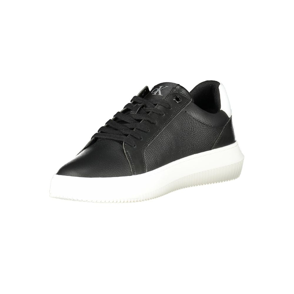 Calvin Klein Men's Black Leather Sneaker