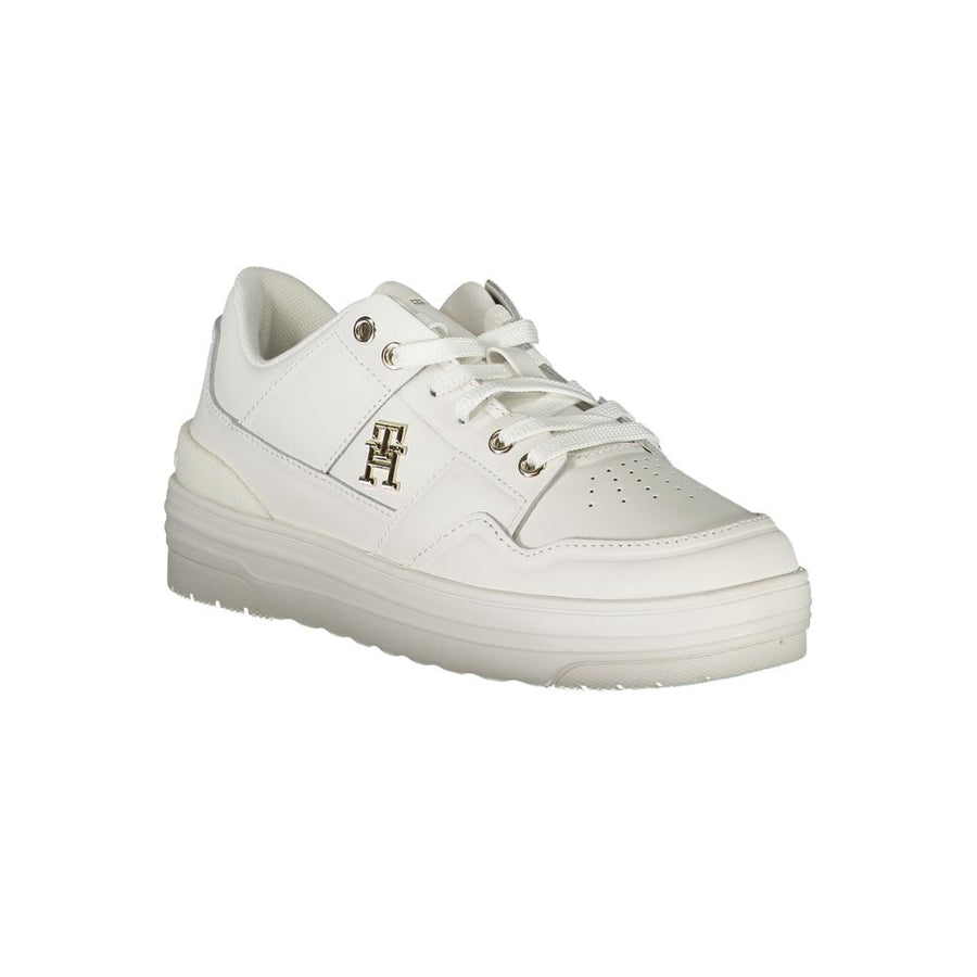 Tommy Hilfiger Women's White Leather Sneakers