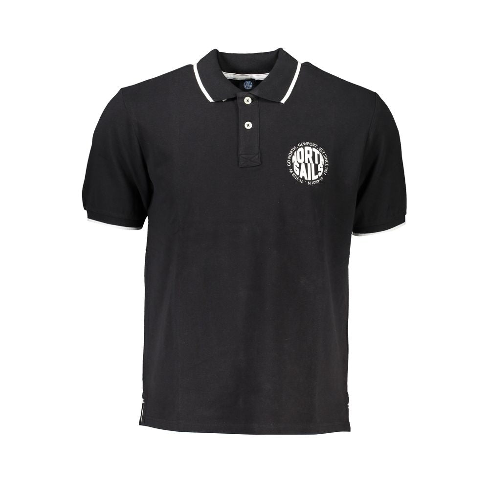 North Sails Schwarzes Herren-Poloshirt aus Baumwolle
